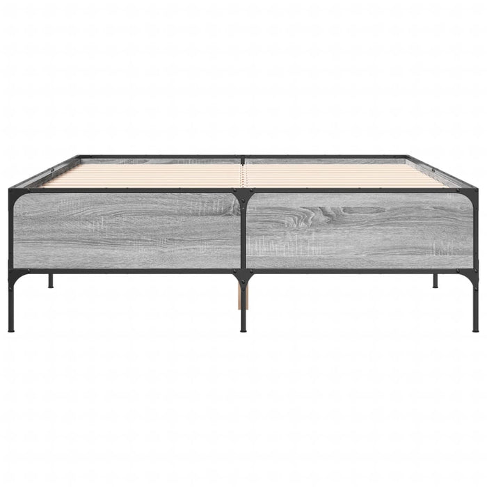 Cadru de pat, gri sonoma, 140x200 cm, lemn prelucrat și metal WALTI