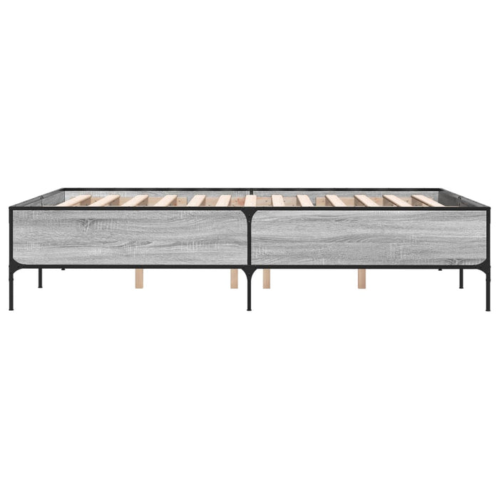 Cadru de pat, gri sonoma, 140x200 cm, lemn prelucrat și metal WALTI