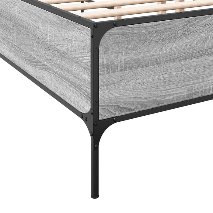 Cadru de pat, gri sonoma, 140x200 cm, lemn prelucrat și metal WALTI