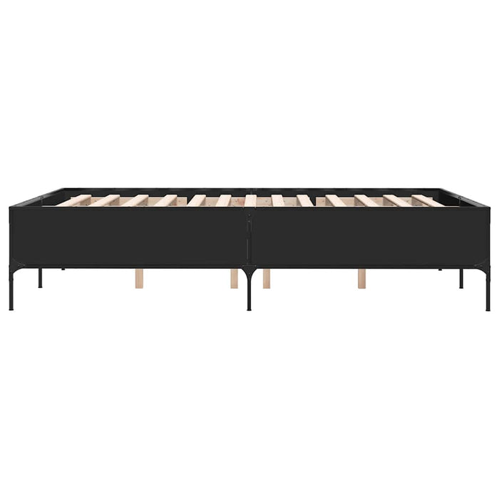 Cadru de pat, negru, 120x200 cm, lemn prelucrat și metal - WALTI WALTI