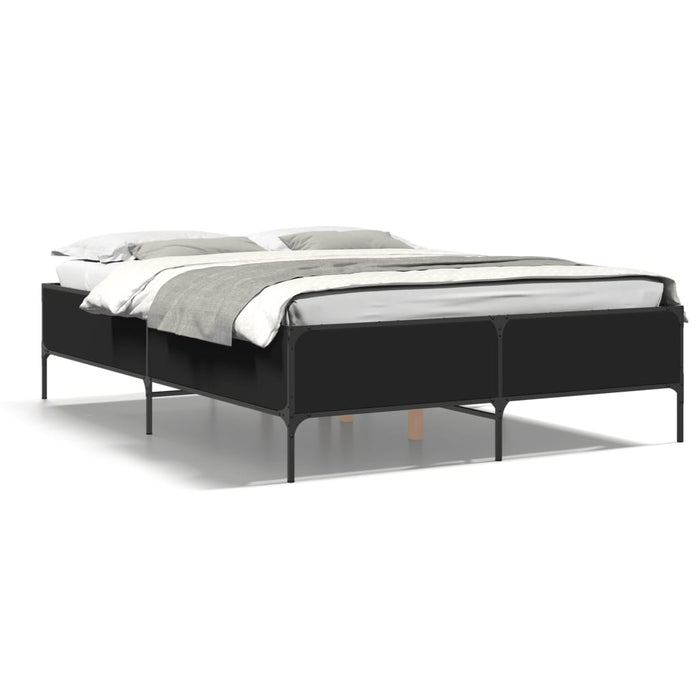 Cadru de pat, negru, 140x190 cm, lemn prelucrat și metal - WALTI WALTI