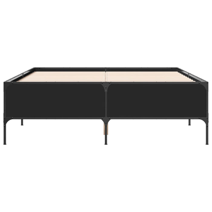 Cadru de pat, negru, 140x190 cm, lemn prelucrat și metal - WALTI WALTI