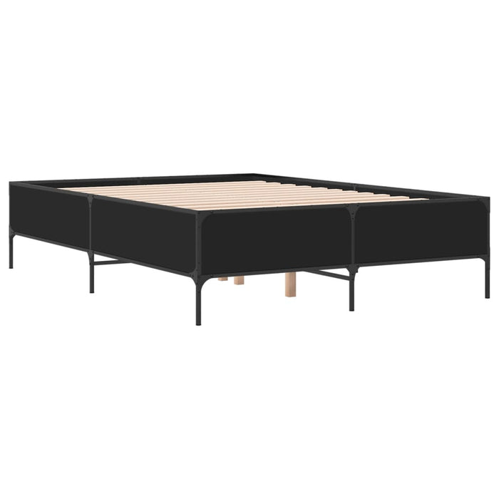 Cadru de pat, negru, 120x190 cm, lemn prelucrat și metal - WALTI WALTI