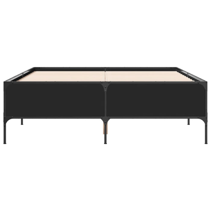 Cadru de pat, negru, 120x190 cm, lemn prelucrat și metal - WALTI WALTI