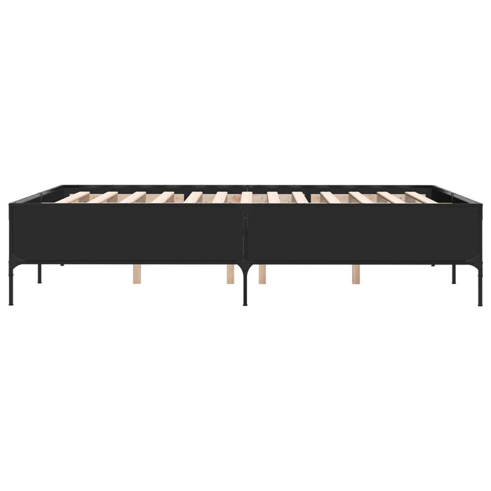 Cadru de pat, negru, 120x190 cm, lemn prelucrat și metal - WALTI WALTI