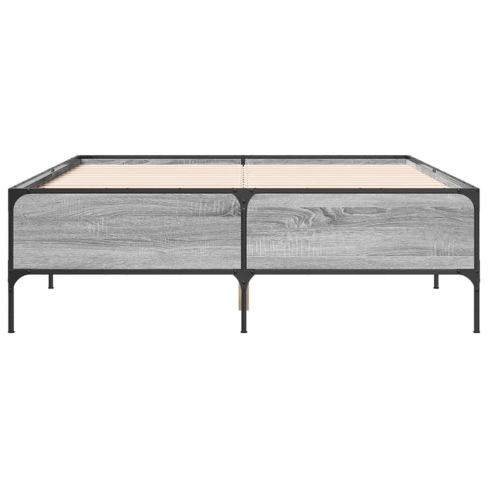 Cadru de pat, gri sonoma, 120x190 cm, lemn prelucrat și metal - WALTI WALTI