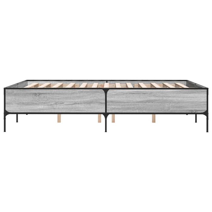 Cadru de pat, gri sonoma, 120x190 cm, lemn prelucrat și metal - WALTI WALTI