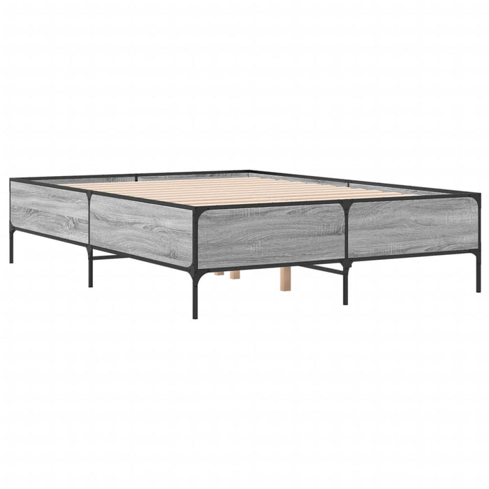 Cadru de pat, gri sonoma, 120x190 cm, lemn prelucrat și metal - WALTI WALTI