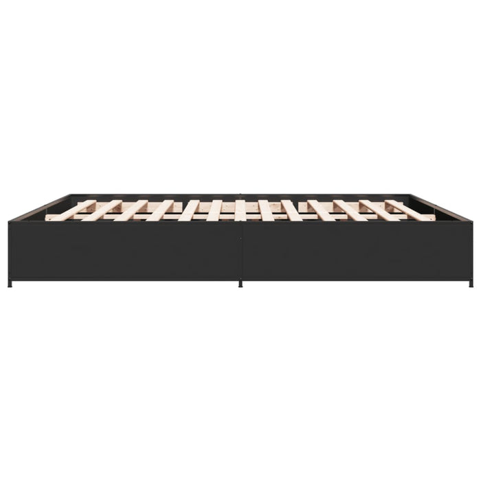 Cadru de pat, negru, 160x200 cm, lemn prelucrat și metal WALTI