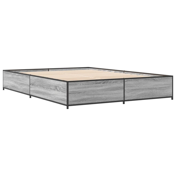 Cadru de pat, gri sonoma, 120x190 cm, lemn prelucrat și metal - WALTI WALTI
