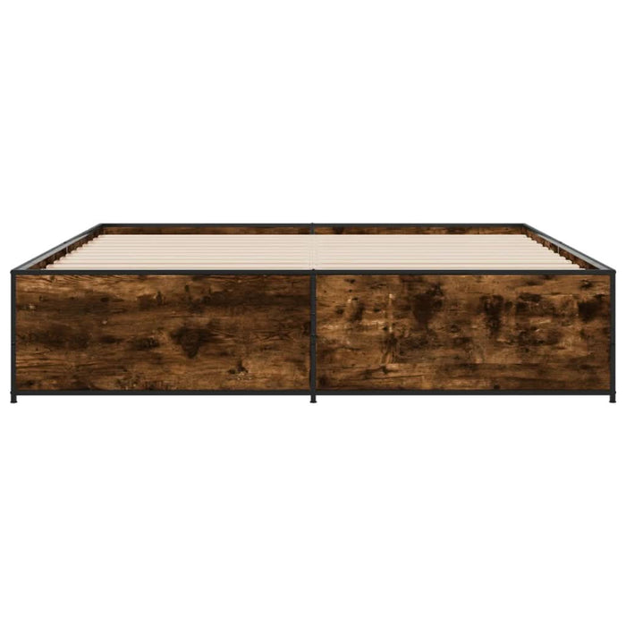 Cadru de pat, stejar fumuriu 180x200 cm lemn prelucrat și metal - WALTI WALTI