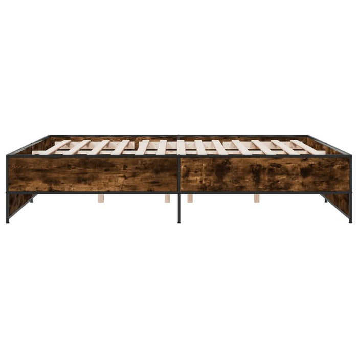 Cadru de pat, stejar fumuriu 180x200 cm lemn prelucrat și metal - WALTI WALTI