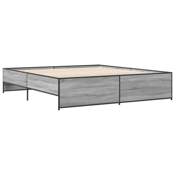 Cadru de pat, gri sonoma, 180x200 cm, lemn prelucrat și metal WALTI