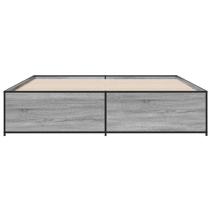 Cadru de pat, gri sonoma, 180x200 cm, lemn prelucrat și metal WALTI