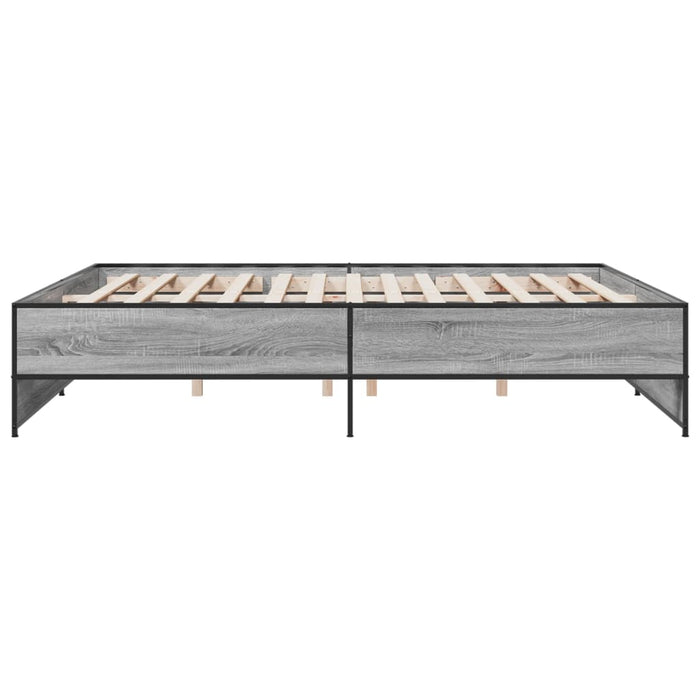 Cadru de pat, gri sonoma, 180x200 cm, lemn prelucrat și metal WALTI