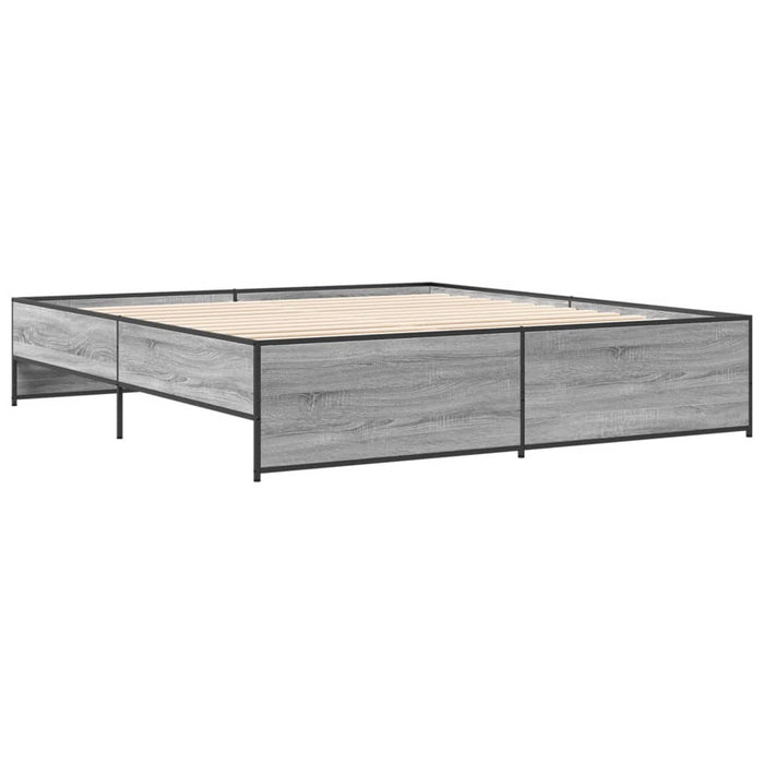 Cadru de pat, gri sonoma, 180x200 cm, lemn prelucrat și metal WALTI