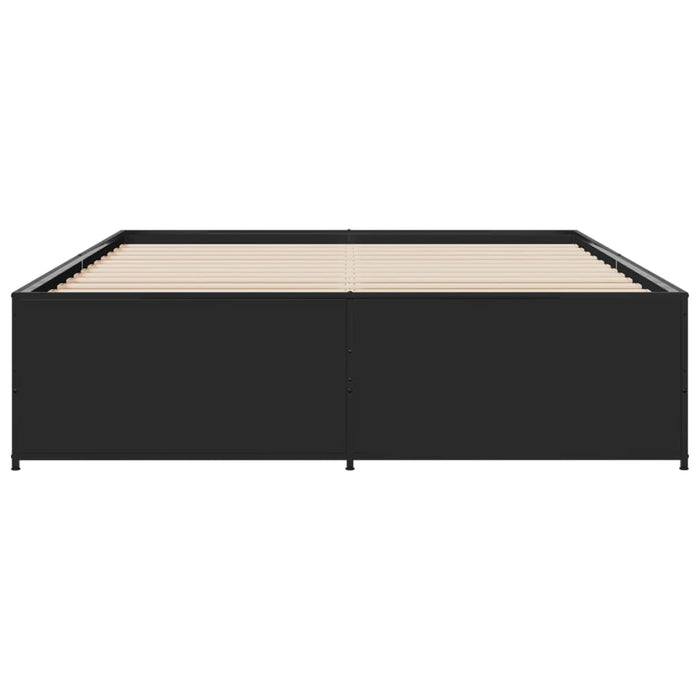 Cadru de pat, negru, 160x200 cm, lemn prelucrat și metal WALTI