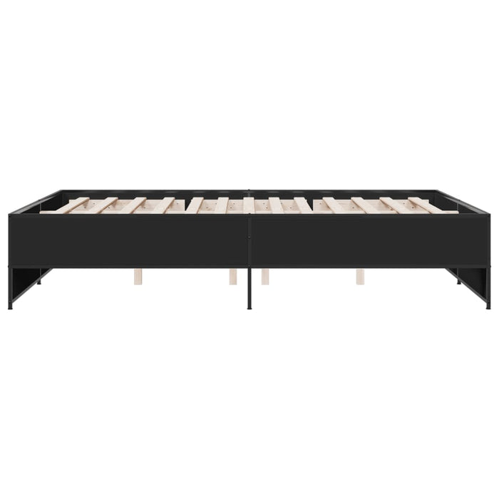 Cadru de pat, negru, 160x200 cm, lemn prelucrat și metal WALTI