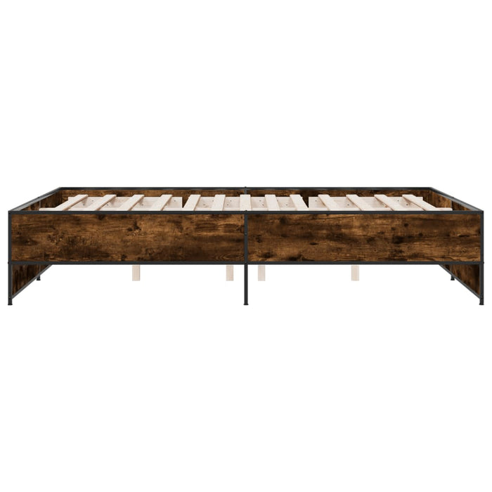 Cadru de pat, stejar fumuriu 160x200 cm lemn prelucrat și metal WALTI