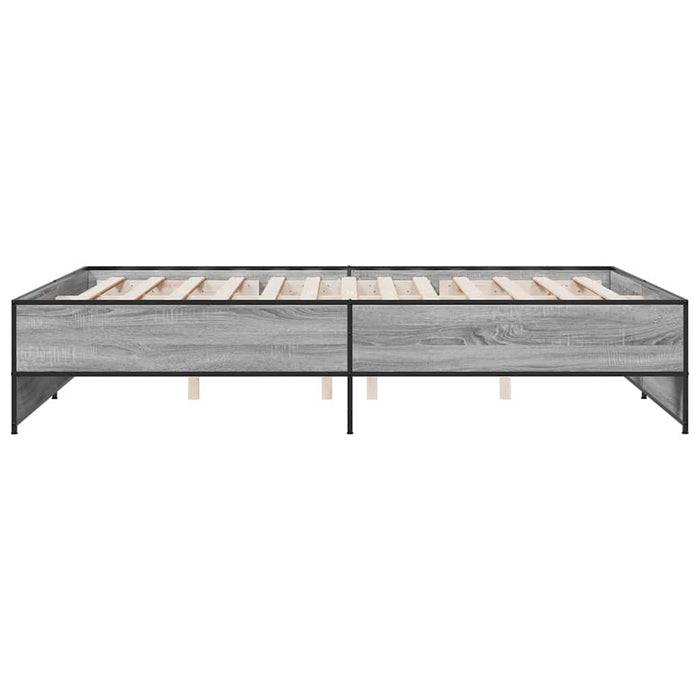 Cadru de pat, gri sonoma, 160x200 cm, lemn prelucrat și metal - WALTI WALTI