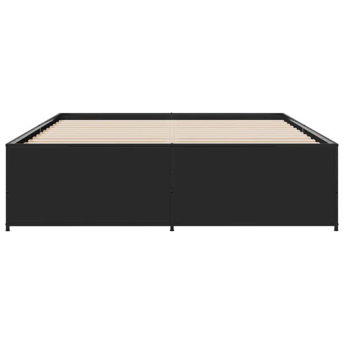 Cadru de pat, negru, 150x200 cm, lemn prelucrat și metal - WALTI WALTI