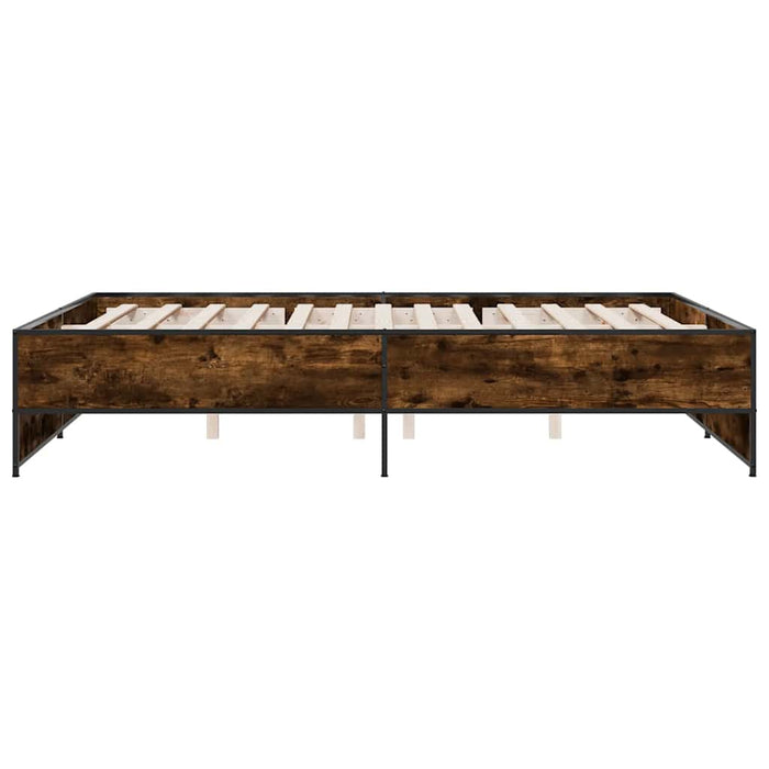 Cadru de pat, stejar fumuriu 150x200 cm lemn prelucrat și metal WALTI