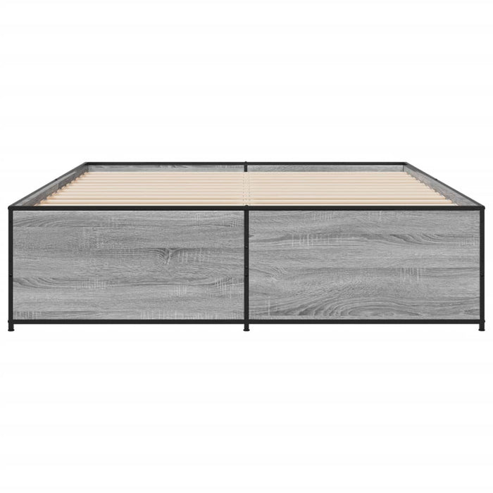 Cadru de pat, gri sonoma, 140x200 cm, lemn prelucrat și metal - WALTI WALTI