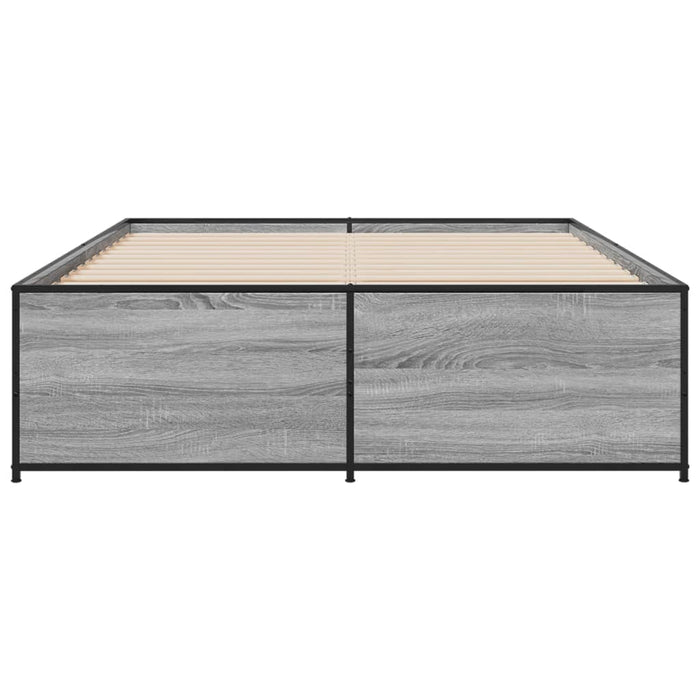 Cadru de pat, gri sonoma, 120x200 cm, lemn prelucrat și metal WALTI