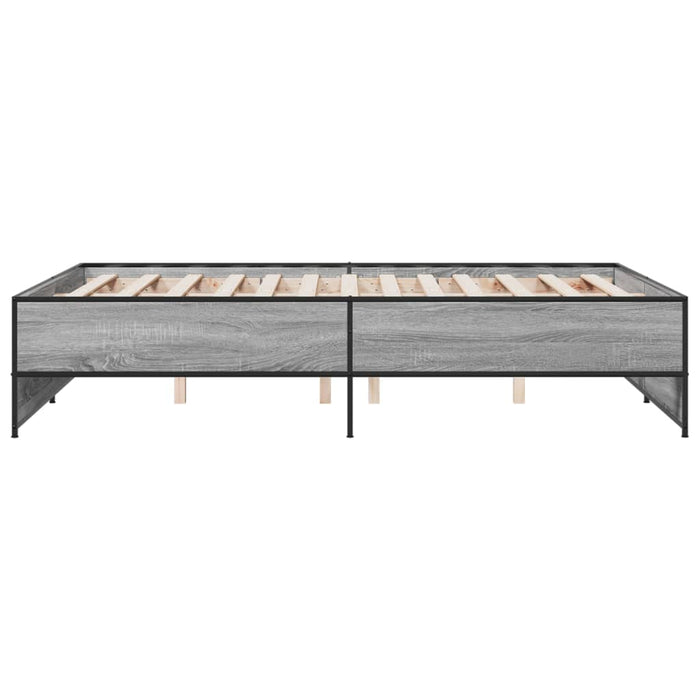 Cadru de pat, gri sonoma, 120x200 cm, lemn prelucrat și metal WALTI