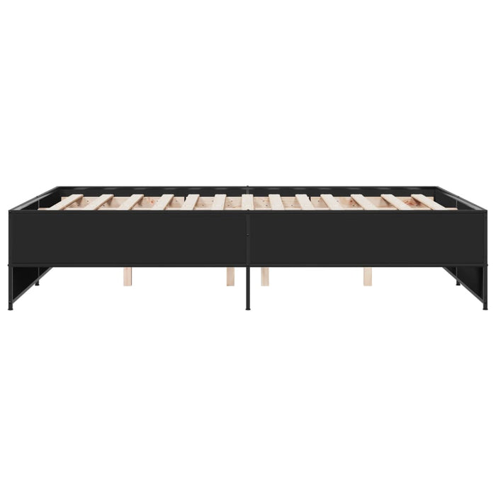 Cadru de pat, negru, 140x190 cm, lemn prelucrat și metal - WALTI WALTI