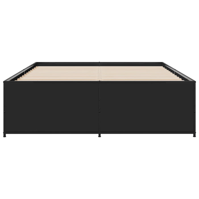 Cadru de pat, negru, 135x190 cm, lemn prelucrat și metal - WALTI WALTI