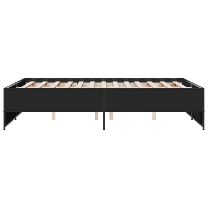 Cadru de pat, negru, 135x190 cm, lemn prelucrat și metal - WALTI WALTI