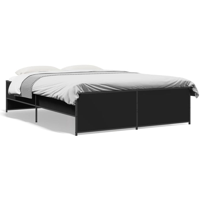 Cadru de pat, negru, 120x190 cm, lemn prelucrat și metal - WALTI WALTI
