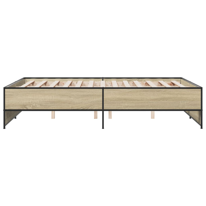 Cadru de pat, stejar sonoma, 120x190cm, lemn prelucrat și metal - WALTI WALTI