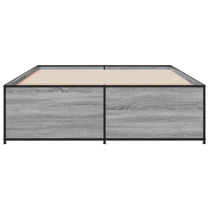 Cadru de pat, gri sonoma, 120x190 cm, lemn prelucrat și metal - WALTI WALTI