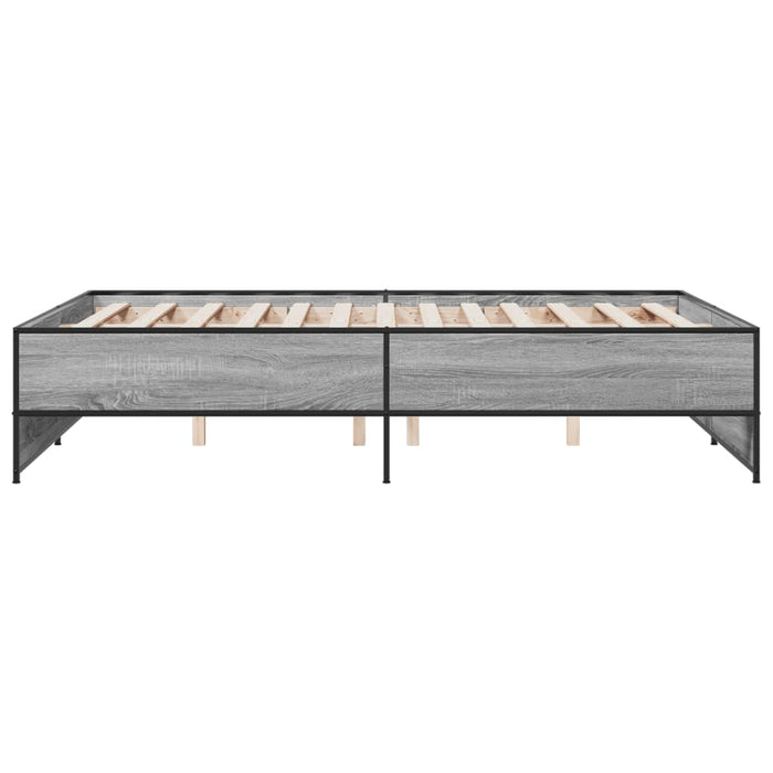 Cadru de pat, gri sonoma, 120x190 cm, lemn prelucrat și metal - WALTI WALTI