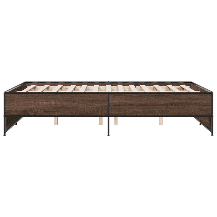 Cadru de pat, stejar maro, 120x190 cm, lemn prelucrat și metal - WALTI WALTI