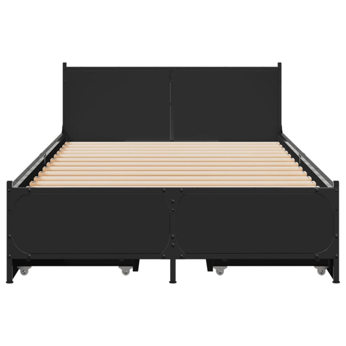 Cadru de pat cu sertare, negru, 90x200 cm, lemn prelucrat - WALTI WALTI