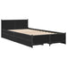 Cadru de pat cu sertare, negru, 75x190 cm, lemn prelucrat - WALTI WALTI