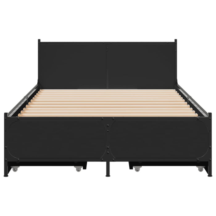 Cadru de pat cu sertare, negru, 75x190 cm, lemn prelucrat - WALTI WALTI