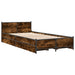 Cadru de pat cu sertare stejar fumuriu 75x190 cm lemn prelucrat - WALTI WALTI