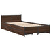 Cadru de pat cu sertare stejar maro 75x190 cm lemn prelucrat - WALTI WALTI