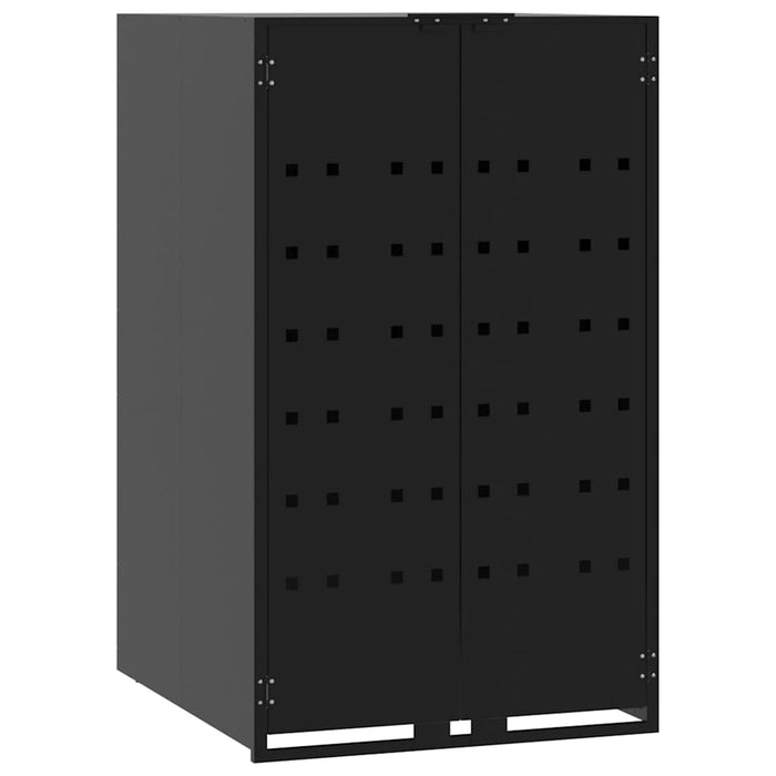 Depozitare coș gunoi cu roți 4 coșuri negru 276x79x117 cm oțel - WALTI WALTI