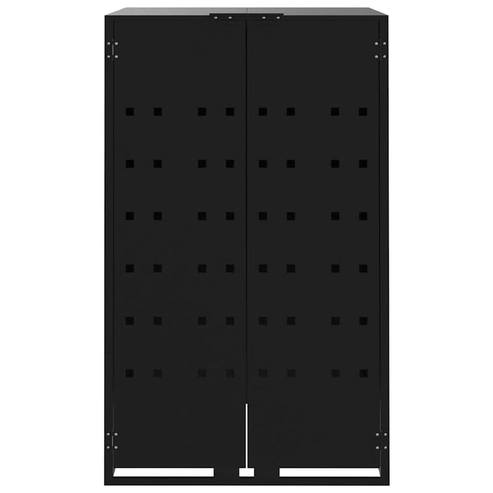 Depozitare coș gunoi cu roți 2 coșuri negru 414x79x117 cm oțel - WALTI WALTI
