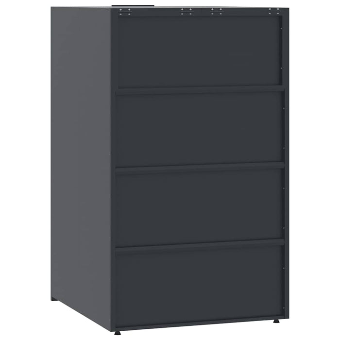 Depozitare coș gunoi roți 2 coșuri antracit 138x79x117 cm oțel - WALTI WALTI