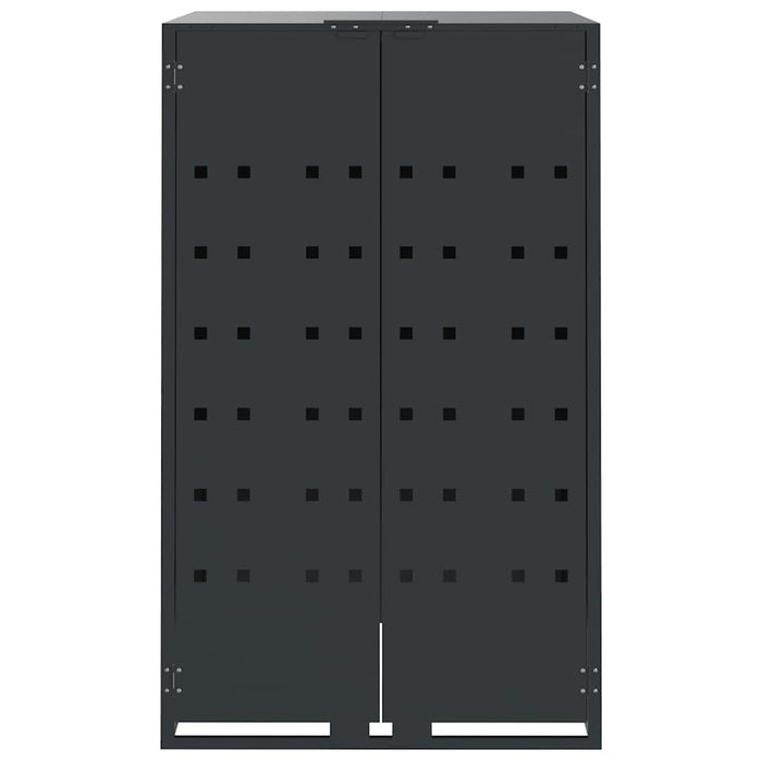Depozitare coș gunoi roți 4 coșuri antracit 276x79x117 cm oțel - WALTI WALTI