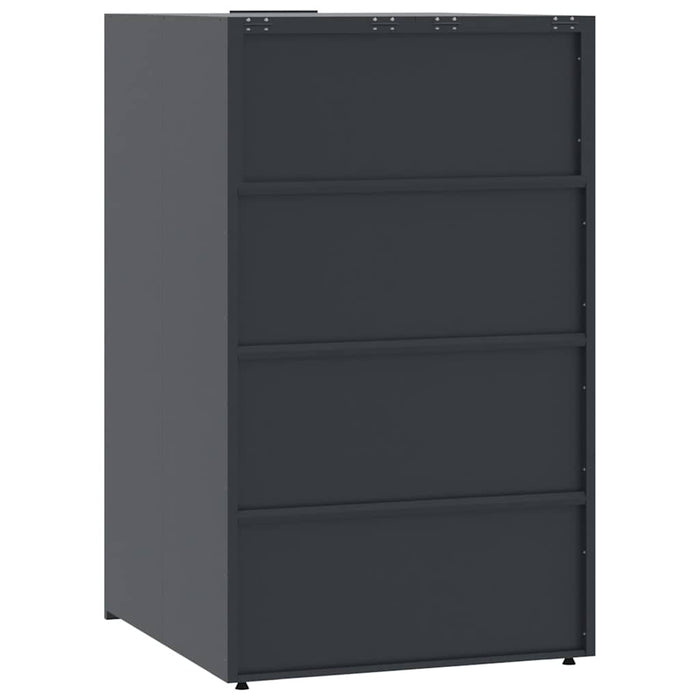 Depozitare coș gunoi roți 4 coșuri antracit 276x79x117 cm oțel - WALTI WALTI