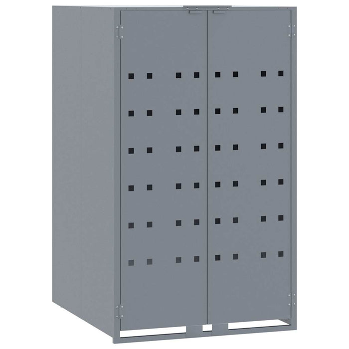 Depozitare coș gunoi cu roți 2 coșuri gri 138x79x117 cm oțel - WALTI WALTI