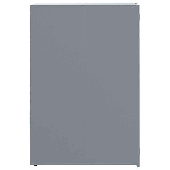 Depozitare coș gunoi cu roți 2 coșuri gri 138x79x117 cm oțel - WALTI WALTI
