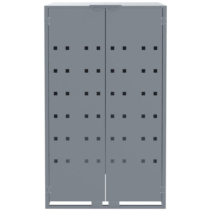 Depozitare coș gunoi cu roți 3 coșuri gri 207x79x117 cm oțel - WALTI WALTI